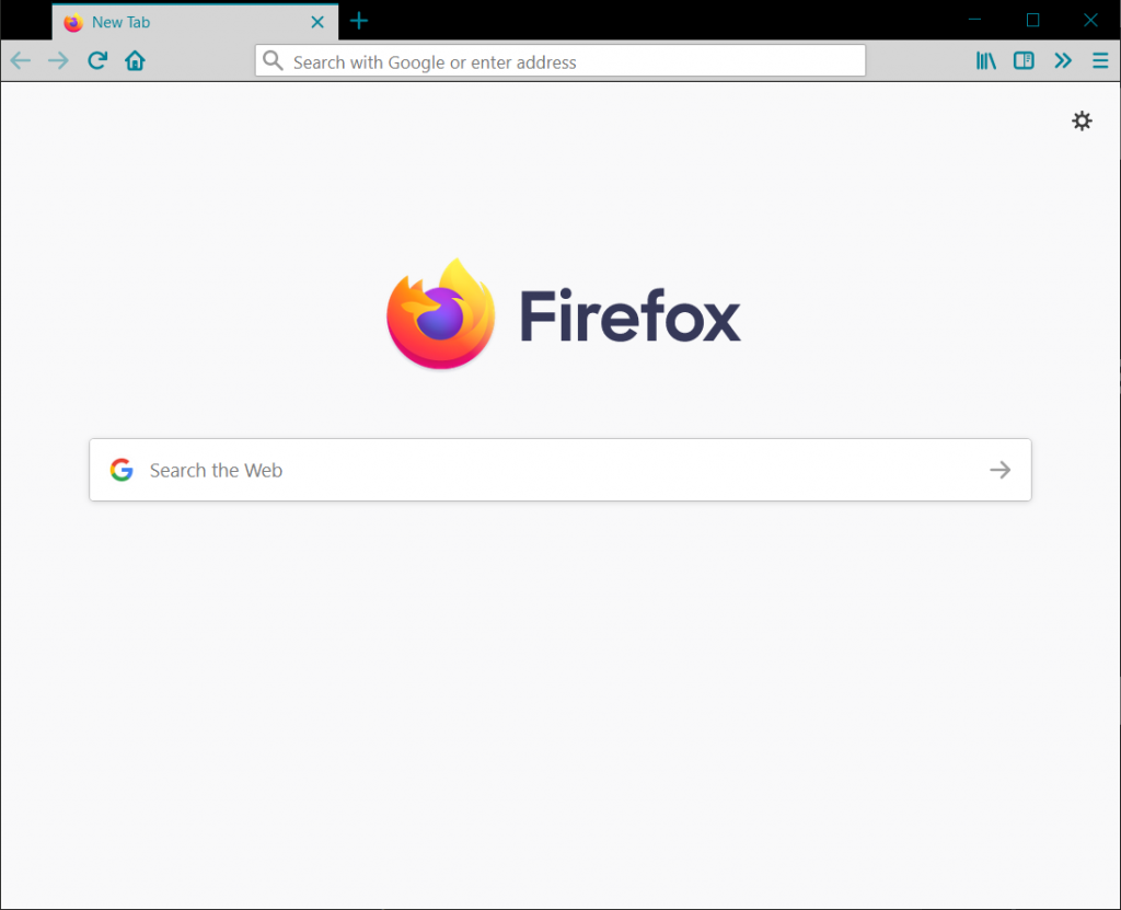 Firefox browser with blue buttons, an grey toolbar background, and black header bars.